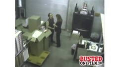 Hot warehouse blowjob busted on cam Thumb