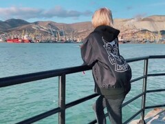 Blonde Public Blowjob Dick and Cum Swallow at the Lighthouse Thumb