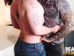 BEARFILMS Cub Jeremy Feist Hairy Hole Dicked By Inked Daddy Thumb
