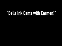 Horny Hot Lesbian Carmen Valentina Fingers & Cunt Fucks Tatted Bella Ink! Thumb