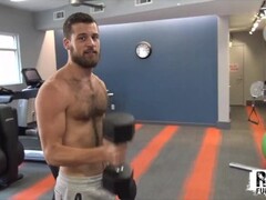 RawFuckBoys - Young hairy stud strokes big cock solo after hot workout Thumb