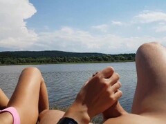 I Fucked my EXTREMELY HOT Step Sister By the Lake in front of some Fishermen Thumb