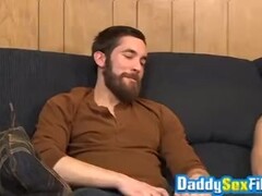 Inked daddy Dale Cooper pounded by cute gay after mutual BJ Thumb