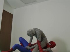 Superheroes Zentai Balls-Fight (Balbusting Wrestling) with servilejerome Thumb