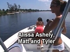 Naughty blonde and her girlfriend share a cock while on a boat Thumb