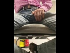 Under desk manager cumming in the office. Hot workplace wanking by big dick married straight guy Thumb