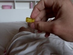 Amazing blowjob with gummies, cum in the mouth of a sweet girl Thumb